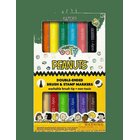 OOLY Brush Markers With Stamp 6 Pcs - Peanuts - MULTI - One Size