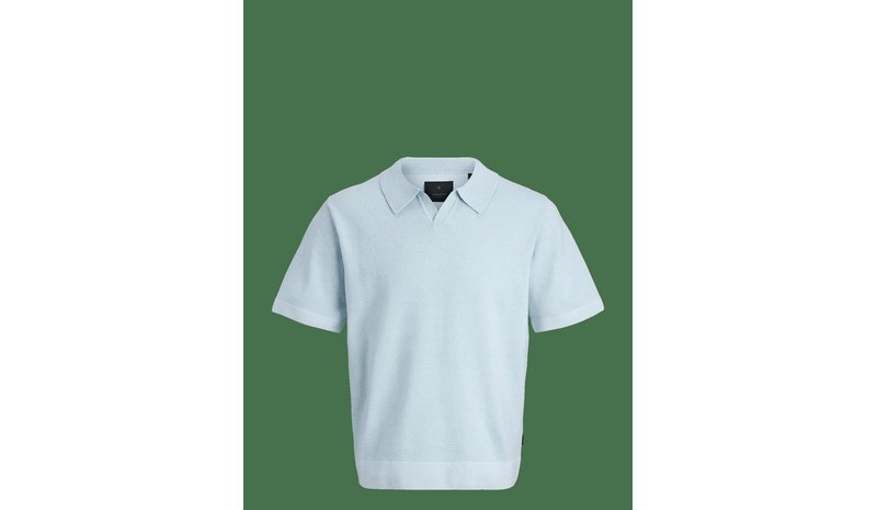 JACK & JONES Jprblamilano Spring Knit Split Nec Jnr - CHAMBRAY BLUE - 140 – kuva 1/2