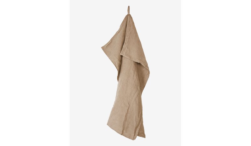 AU MAISON Tea Towel Linen Basic Washed - CAMEL - 65X53 cm – kuva 1/2