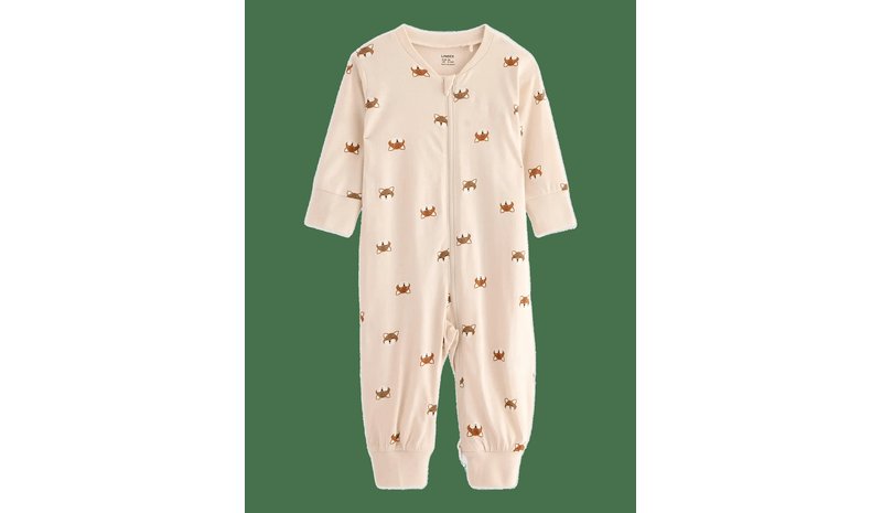 LINDEX Sleepsuit With Application At The Back - LIGHT BEIGE - 62 – kuva 1/4