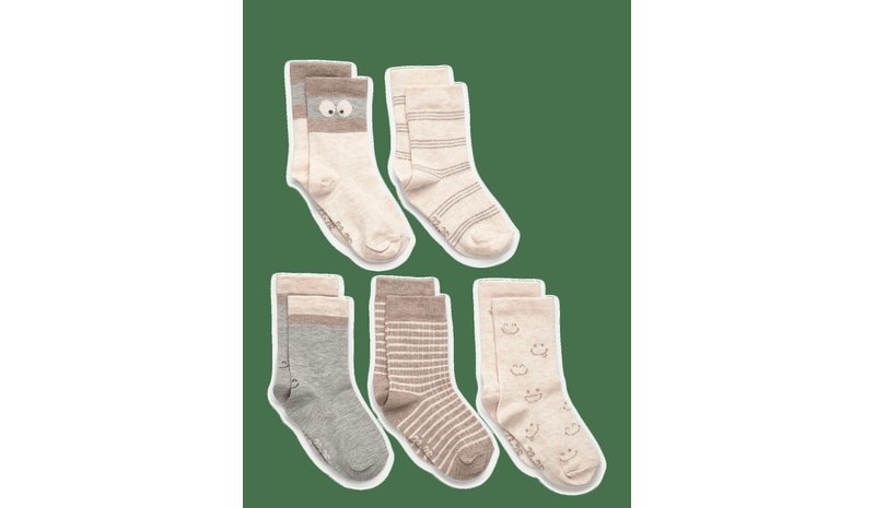MINYMO Socks W. Pattern (5-Pack) - LIGHT GREY MELANGE - 31\34 – kuva 1/2