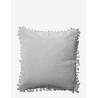 C'EST BON Cushion Cover Velvet Cotton W Fringe - LIGHT GREY - 45X45 cm