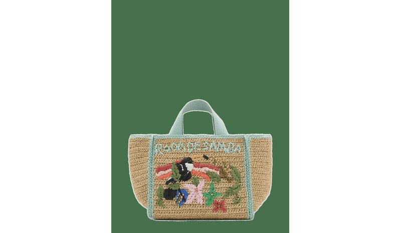 MANGO Square Bag With Tropical Print - LT PASTEL BROWN - One Size – kuva 1/2