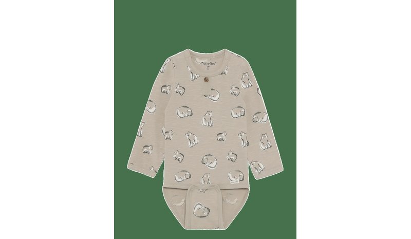 MINYMO Body Ls Aop - FEATHER GRAY - 80 – kuva 1/2