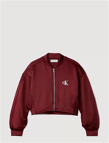 CALVIN KLEIN Tricot Bomer Jacket - RASPBERRY CHOCOLATE - 152 – kuva 1/2