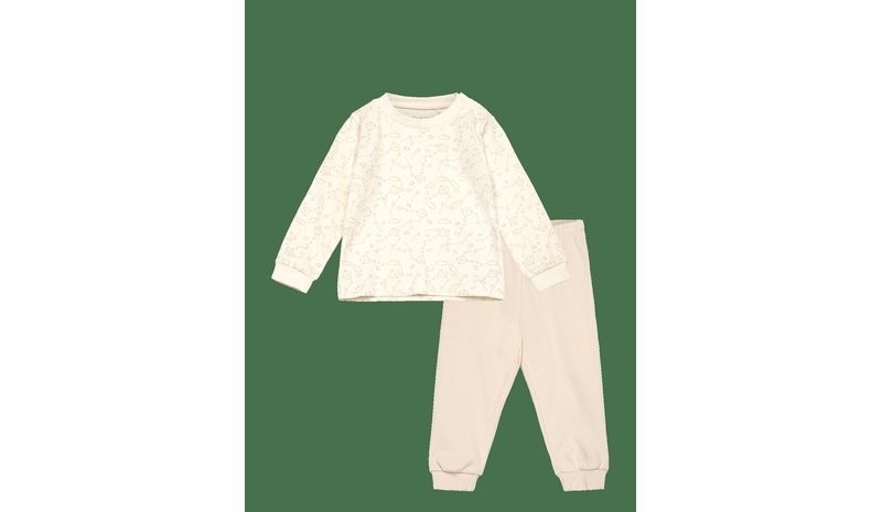 FIXONI Pyjama Set - OATMEAL - 98 – kuva 1/2