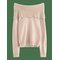 LINDEX Sweater Knitted Fold Down - BEIGE MELANGE - 170 – kuva 1