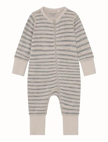 CELAVI Jumpsuit Ls - Yd Stripe - QUIET SHADE - 80 – kuva 1/2