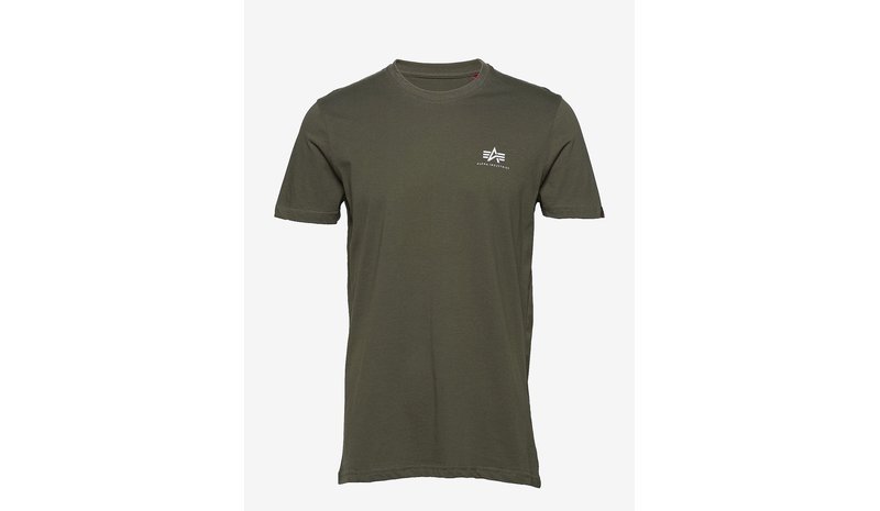 ALPHA INDUSTRIES Basic T Small Logo - DARK OLIVE - L – kuva 1/2