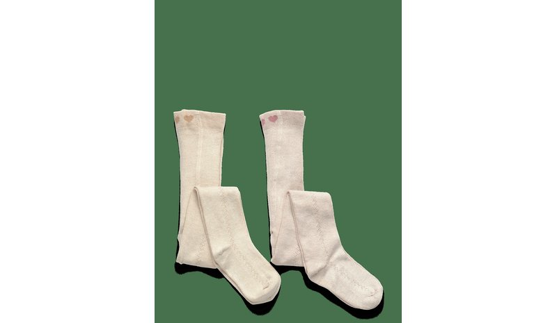 MINYMO Stocking W.pointelle (2-Pack) - BURNISHED LILAC - 128\134 – kuva 1/2