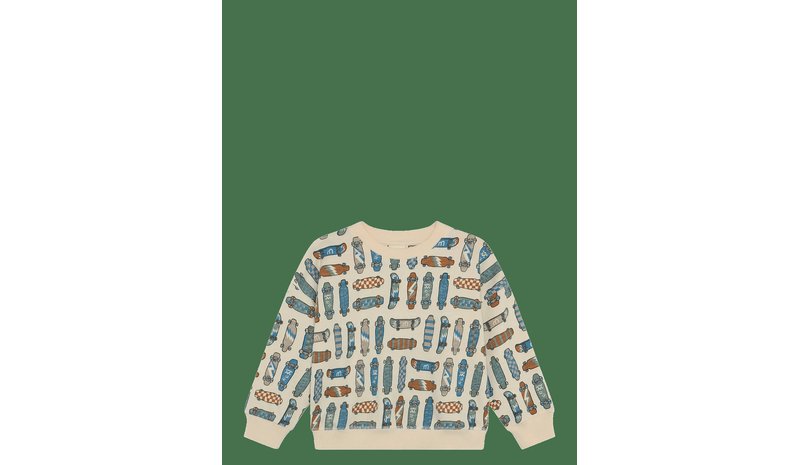 MINYMO Sweatshirt Ls Aop - WHITE SWAN - 92