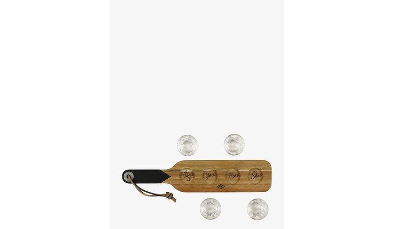 GENTLEMEN'S HARDWARE Serving Paddle & Shot Glasses - BLACK - One Size – kuva 1/2