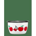 MUURLA Moomin Enamel Bowl Joyfull Apples 3Dl Red - WHITE - 300 ml