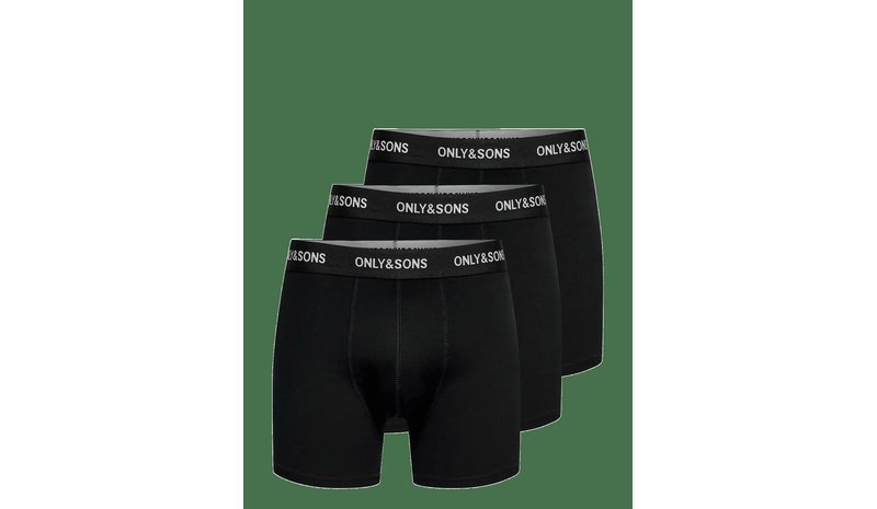 ONLY & SONS Onsbasic Solid Boxer 3Pack Noos - BLACK - L – kuva 1/2