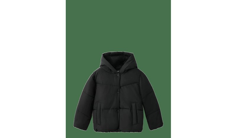 MANGO Hood Puffer Coat - BLACK - 140