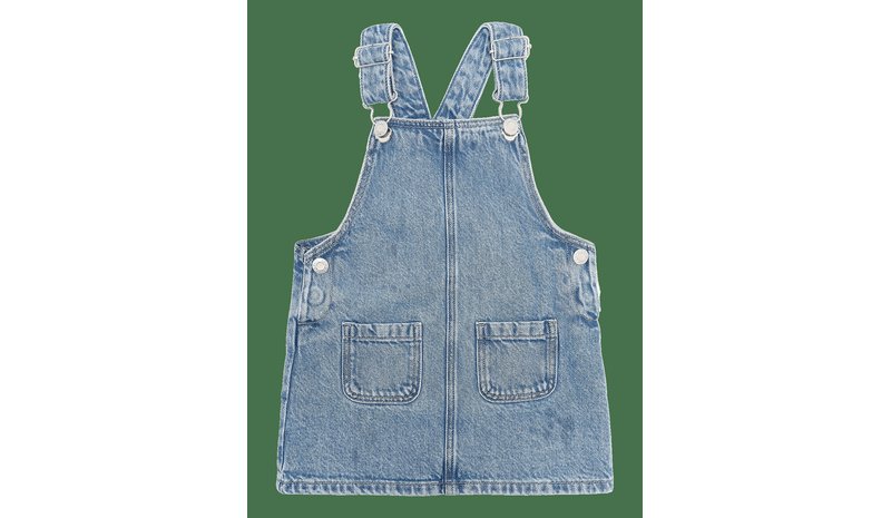 MANGO Short Denim Pinafore - OPEN BLUE - 116