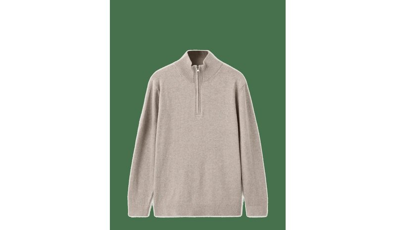 MANGO Zip Neck Jumper - MEDIUM BROWN - 116 – kuva 1/2