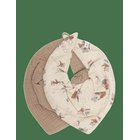 PIPPI Bib Muslin W. Aop (2-Pack) - MOCHA MERINGUE - One Size