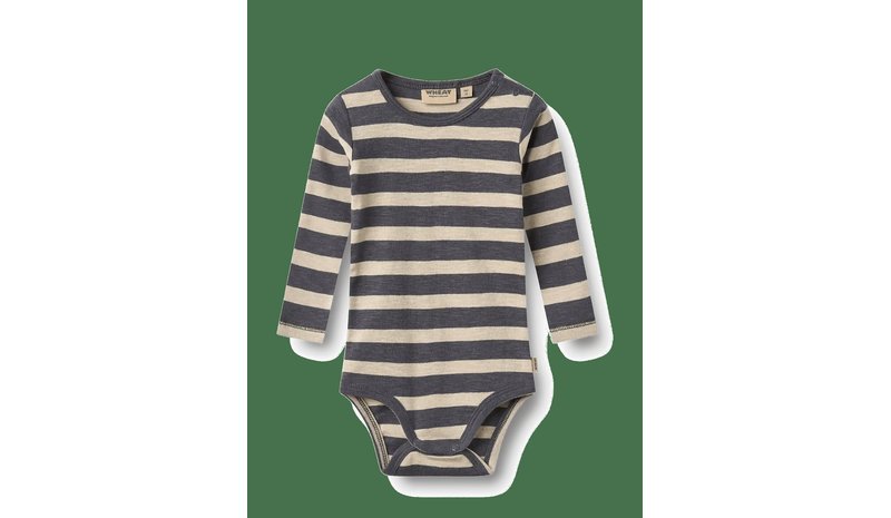 WHEAT Body L/S Freddie - GREYBLUE STRIPE - 74 – kuva 1/2