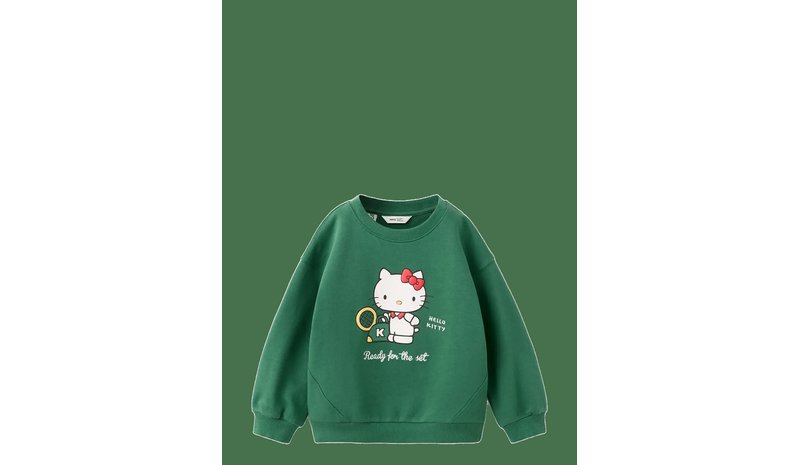 MANGO Hello Kitty Sweatshirt - GREEN - 104 – kuva 1/2