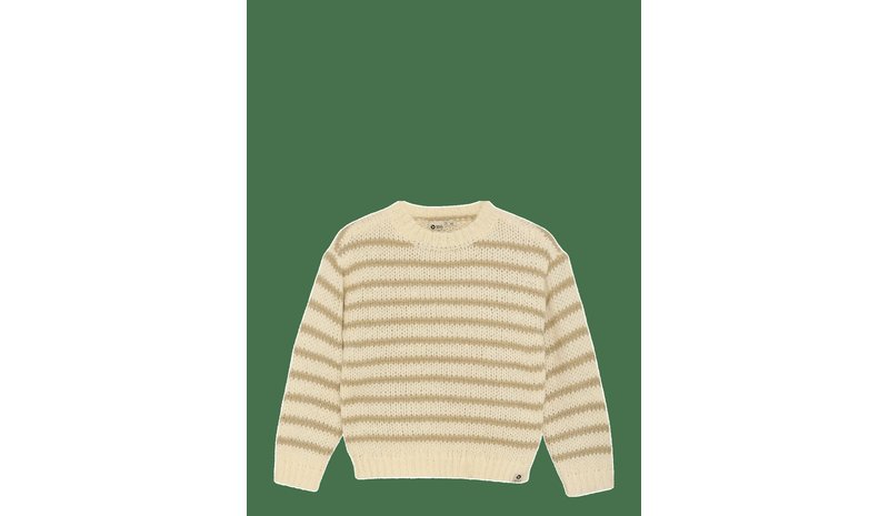 DAILY 7 Knitted Sweater Stripe - SAND - 128 – kuva 1/2