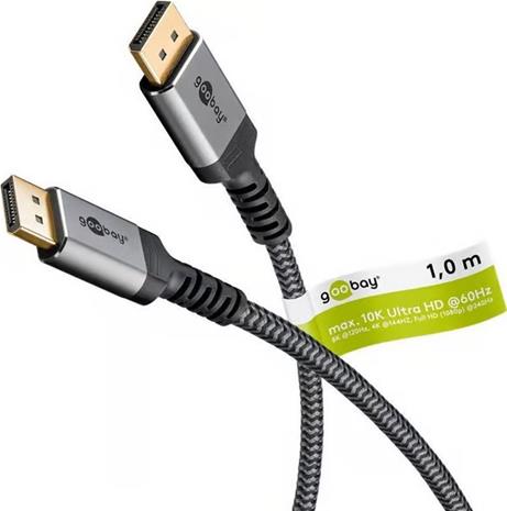 Pro DisplayPort Plus 2.0/2.1 - Näyttökaapeli - 1m - Harmaa