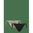 WEEKDAY 2-Pack Tie Bikini Bottom - BLACK + STRIPE - XXL
