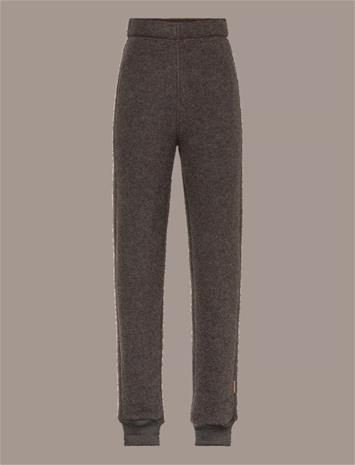 MIKK-LINE Wool Pants - DARK BROWN MELANGE - 134 – kuva 1/2