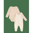 FIXONI Body Ls W.velour Romper - OATMEAL - 44