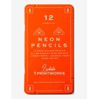 PRINTWORKS 12 Colour Pencils - NEON - 10.5X 1.1X 19.0 cm