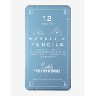 PRINTWORKS 12 Colour Pencils - METALLIC - 10.5X 1.1X 19.0 cm