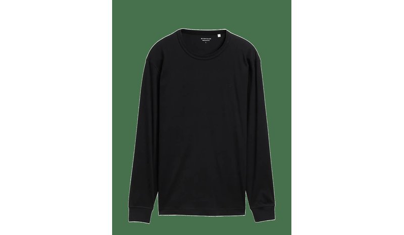 TOM TAILOR Basic Longsleeve T-Shirt - BLACK - L – kuva 1/2