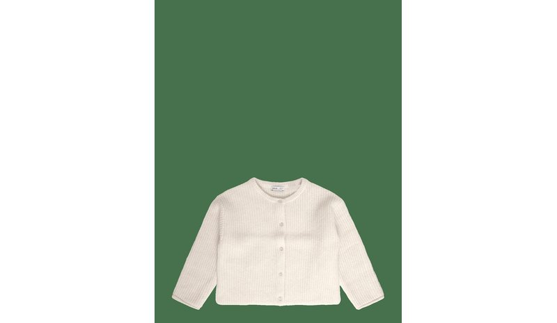 MANGO Ribbed Knitted Cardigan - LIGHT BEIGE - 110 – kuva 1/2