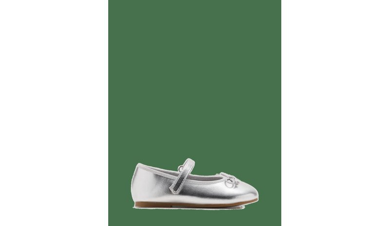 MANGO Metallic Ballet Flats With Bow - SILVER - 28 – kuva 1/2