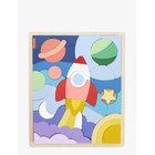 FISHER-PRICE Wooden Space Blocks Puzzle For Preschool Kids, 42 Wood Pieces - MULTICOLOR - One Size