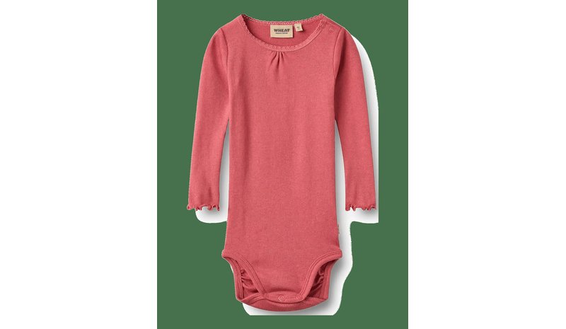 WHEAT Rib Body L/S Lotta - RASPBERRY - 80 – kuva 1/2