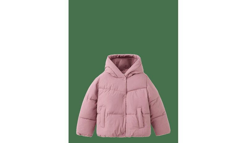 MANGO Hood Puffer Coat - PINK - 140 – kuva 1/2