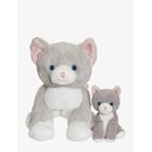 TEDDYKOMPANIET The Cat Tuva With Kitten - GREY - 23 cm