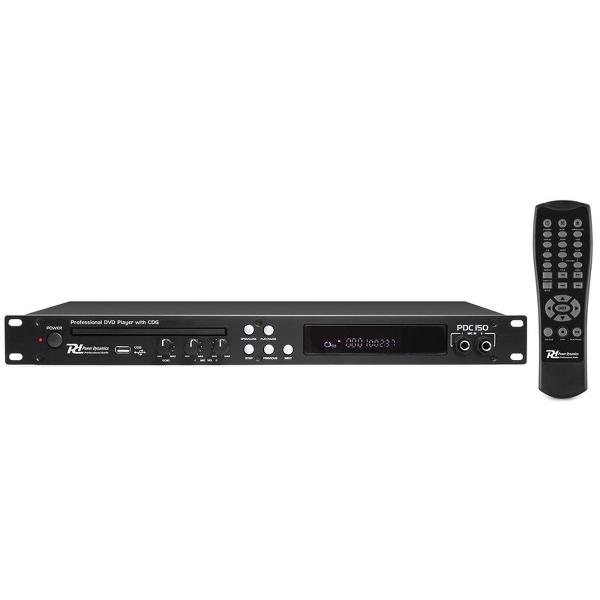 Videosoitin Power Dynamics PDC150 19'' DVD-soitin, jossa CD+G ja USB, PDC150 19