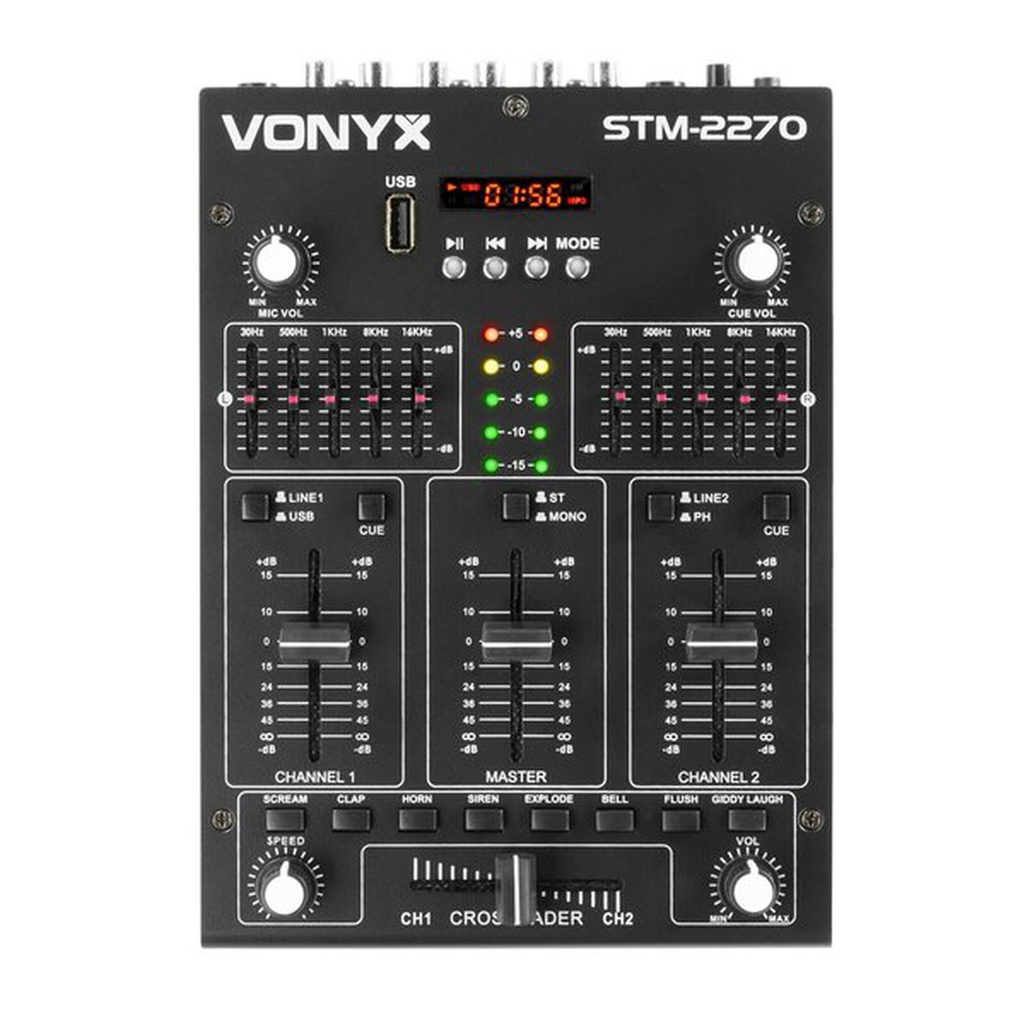 Vonyx STM2270 4-kanavainen mikseriääniefektit USB/MP3/BT, STM2270