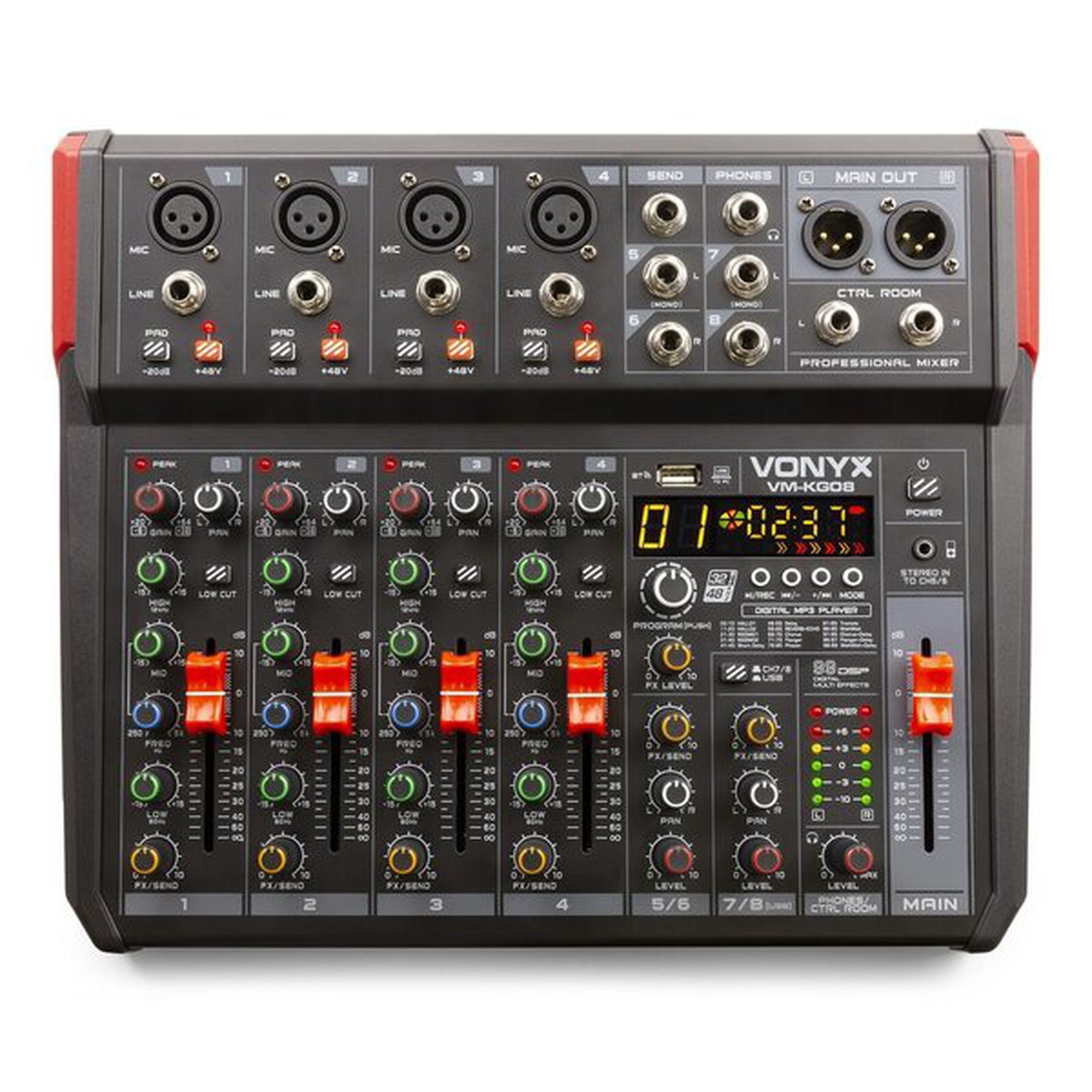 Vonyx VM-KG08 Musiikkimikseri 8-kanavainen BT/DSP/USB-levy