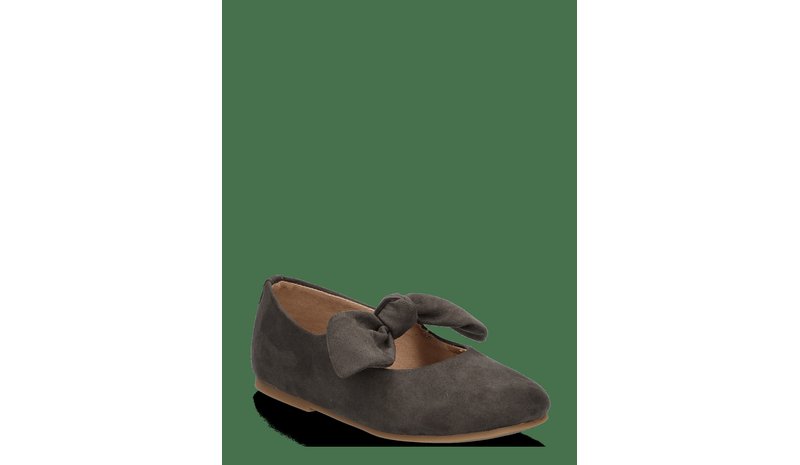 MANGO Suede Effect Bow Ballet Flats - CHARCOAL - 21 – kuva 1/3