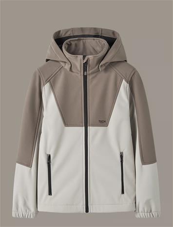 NAME IT Nknalfa08 Softshell Jacket Block Fo1 - WALNUT - 164 – kuva 1/2