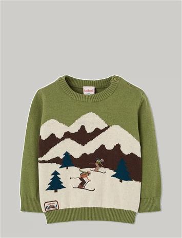BOBOLI Knitwear Pullover For Boy -Bci - APPLE - 98 – kuva 1/2