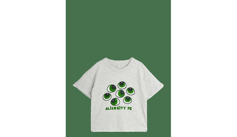 MINI RODINI Eyes Sp Ss Tee - GREY MELANGE - 92/98 – kuva 1/2