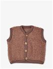 SMALLSTUFF Vest Bouclé Merino Wool W. Buttons - ROSE BROWN - 56-62
