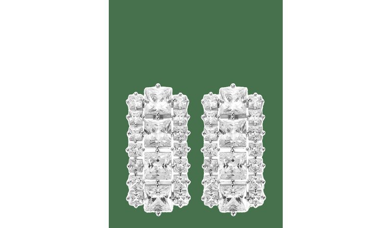 BY JOLIMA Sky Crystal Earring Silver - SILVER - One Size – kuva 1/2