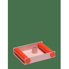 DESIGN LETTERS Ray Candle Holder - CREOLE PINK + CHERRY TOMATO - 15X12X3.2 cm