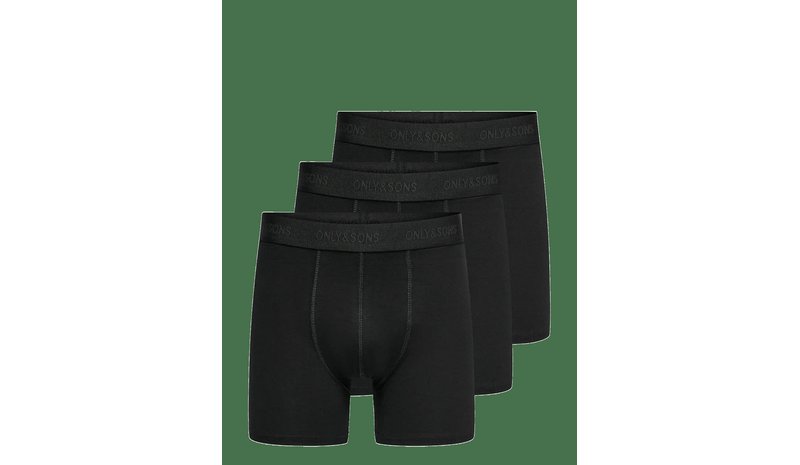 ONLY & SONS Onsfitz Solid Boxer 3Pack Noos - BLACK - XS – kuva 1/2