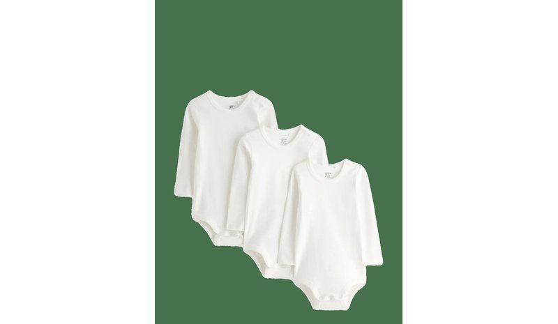LINDEX 3-Pack Bodysuits - LIGHT DUSTY WHITE - 74 – kuva 1/2